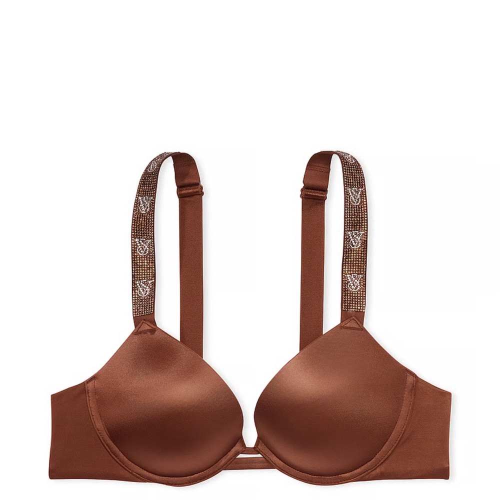 NWOT Victoria secret brown very sexy shine strap smooth push up bra 34C